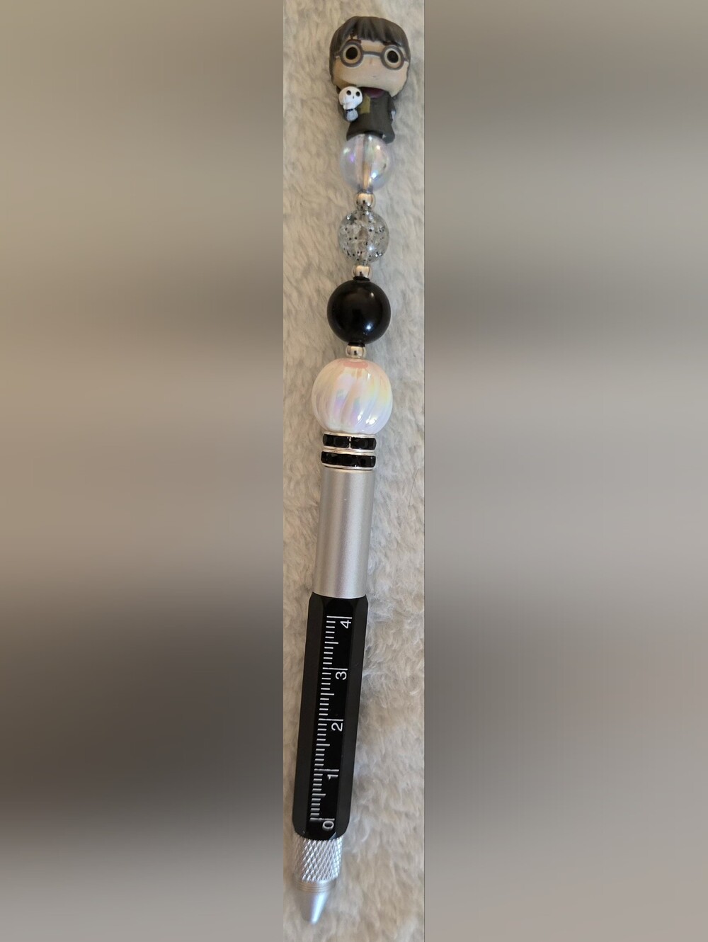 Silver & Black Beaded Pen - Harry Potter